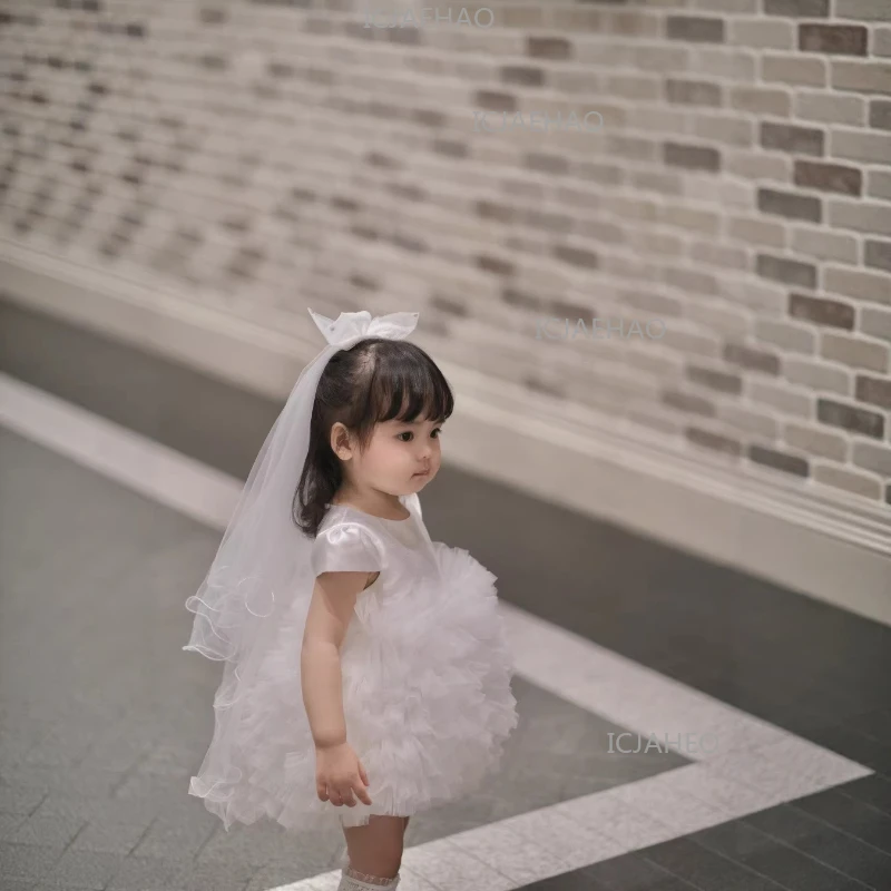 Vestido Formal para Bebé Niña 2026, Traje de Fiesta de Cien Días, Disfraz de Baile, Vestido de Dama de Honor para Niñas, Tutú de Boda con Flores
