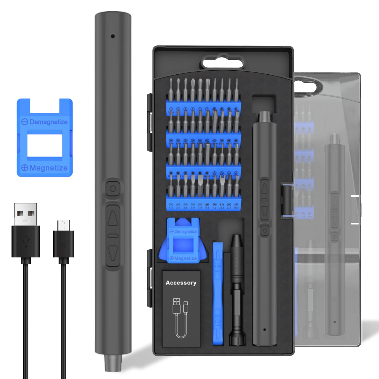 50 in 1 Portable Home Use Mini Cordless Precision Electric Screwdriver Set Silent and Dur Mini Screwdriver Electric Set