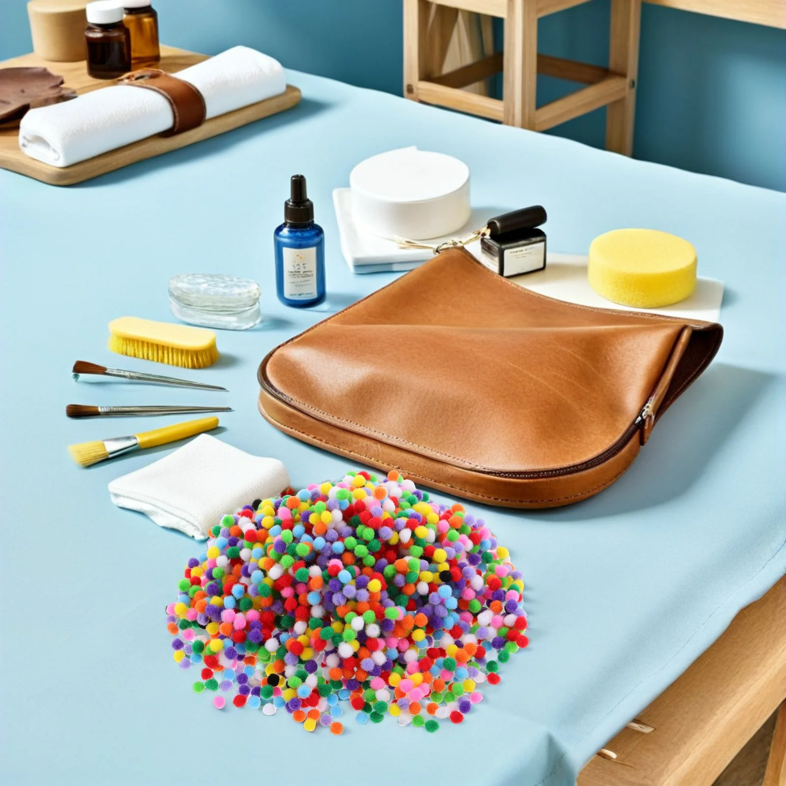 Pompons pour l'artisanat, petites boules artisanales multicolores, décorations de bricolage à texture douce pour chapeaux, guirlandes, accessoires créatifs, 2000 pièces