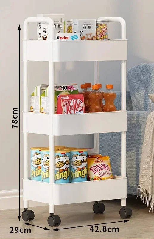 Baby supplies shelves, trolleys, floor-to-ceiling, multi-storey kitchens, newborn bedrooms, snacks, mobile storage shelves