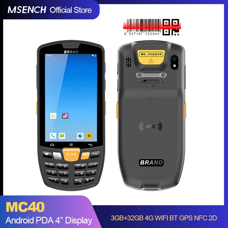 

Портативный терминал КПК Google NFC КПК 8 ядер 4,0 дюйма Android12 Ручной сканер штрих-кода 1D/2D сборщик данных с WIFI 4G