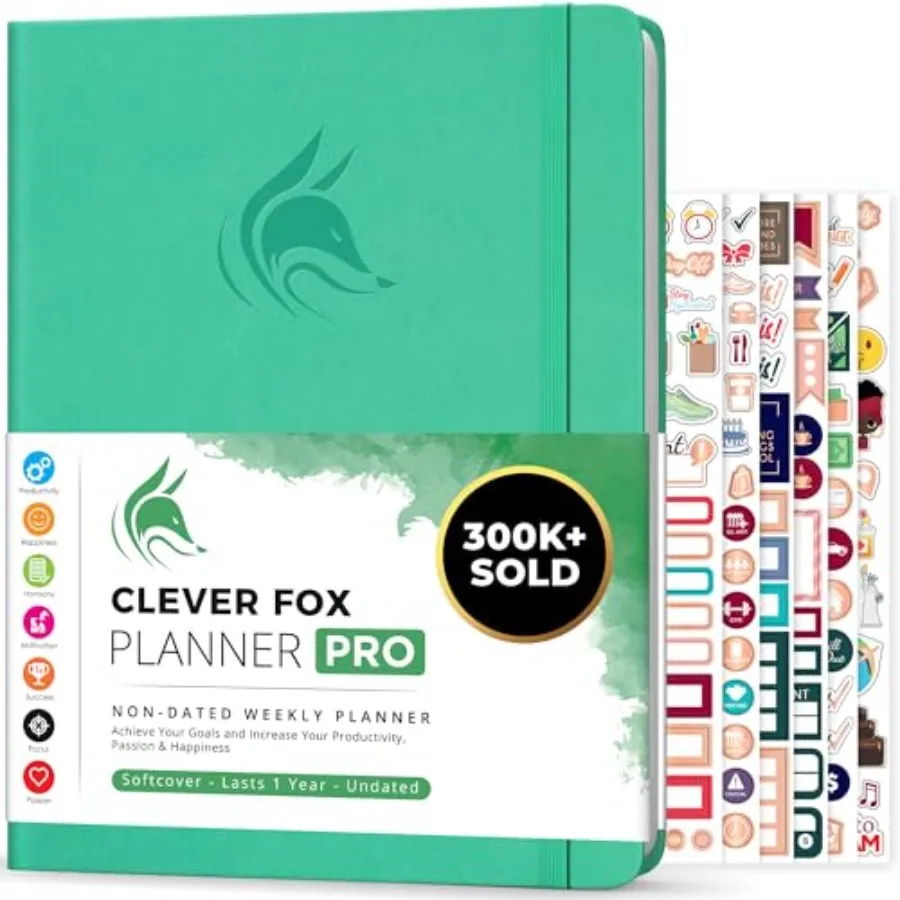 

Planner PRO Weekly and Monthly Life Planner to Increase Productivity, Time Management and Hit Your Goals, 8.5x11″ Emerald