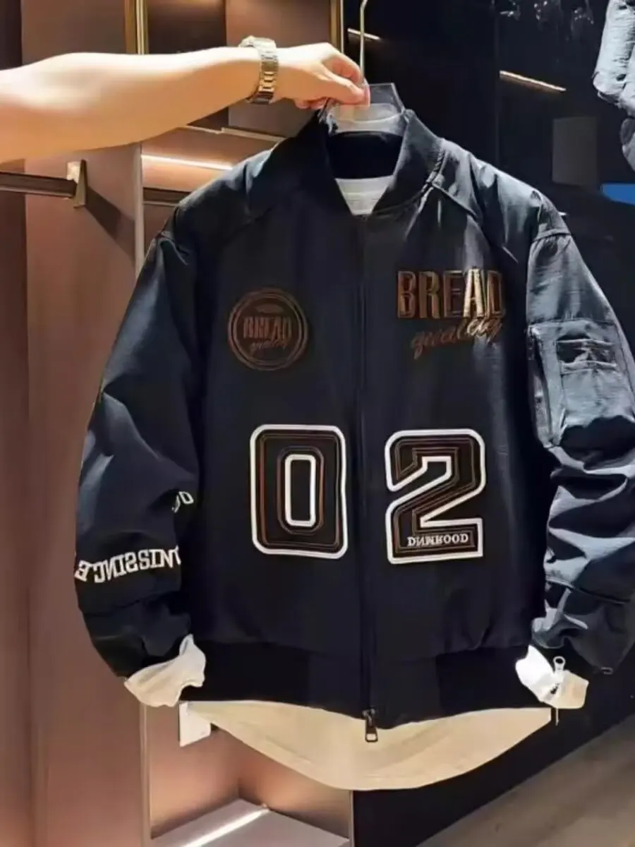 

Мужская куртка с вышивкой пилота, бейсбольная одежда, повседневная ветрозащитная длинная ткань Sve Ox, весенне-осенняя верхняя одежда