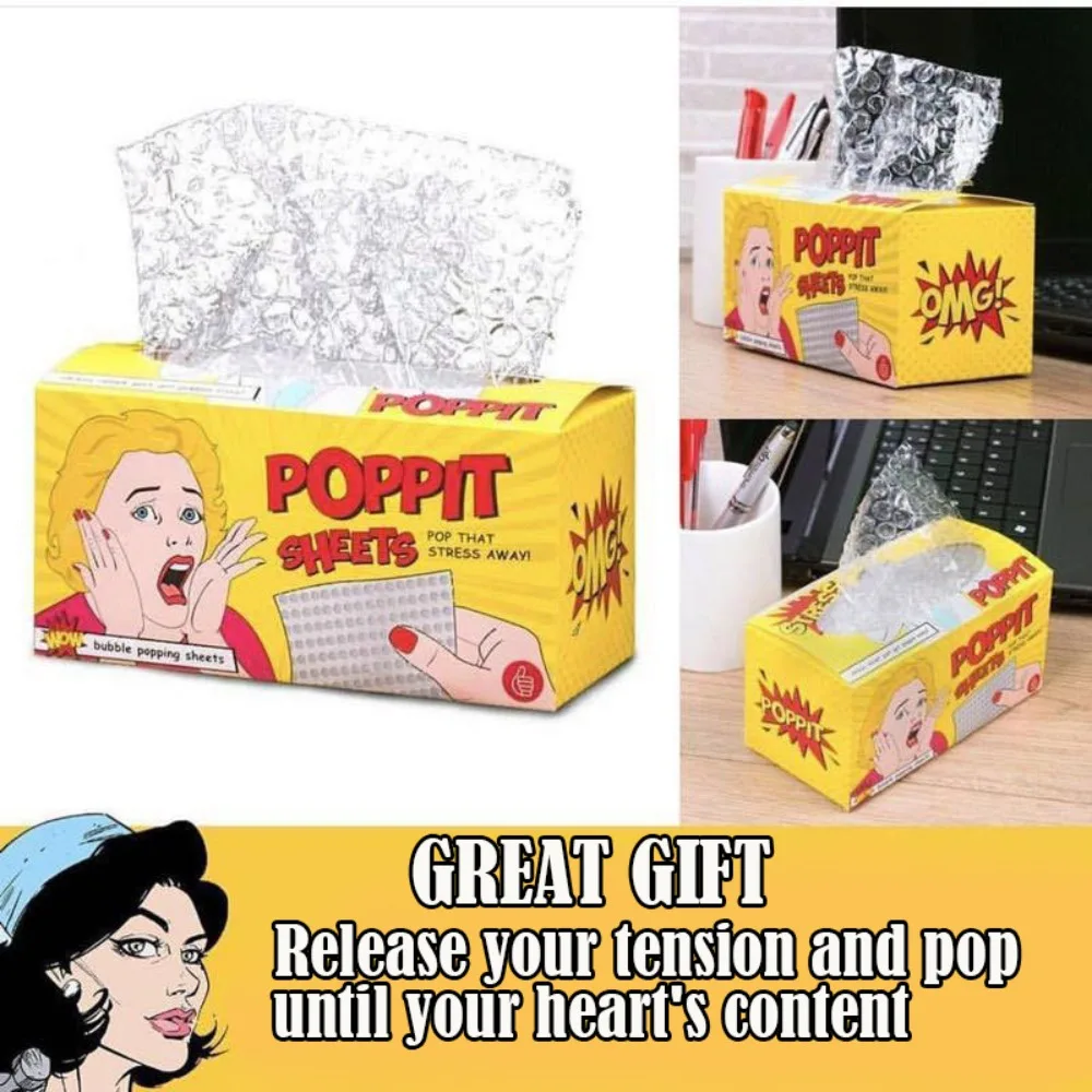 

Mini Popping Sensation Tissue Box Bubble Film Squeeze Toys for Adult Soft Pinch Office and Party Desk Fun Games Holiday Gift