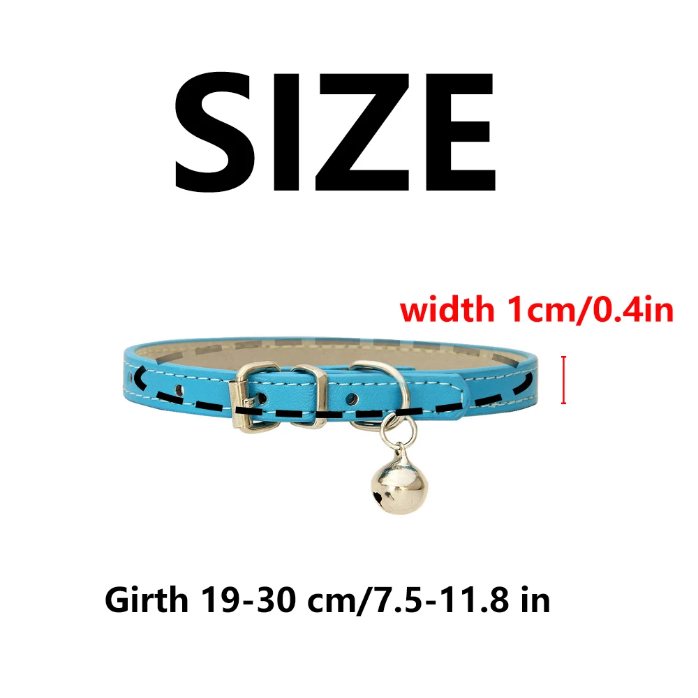 طوق قطط من جلد البولي يوريثان قابل للتعديل - طوق متين وأنيق للحيوانات الأليفة مع إبزيم معدني، تصميم مبطن ناعم للكلاب والقطط الصغيرة -