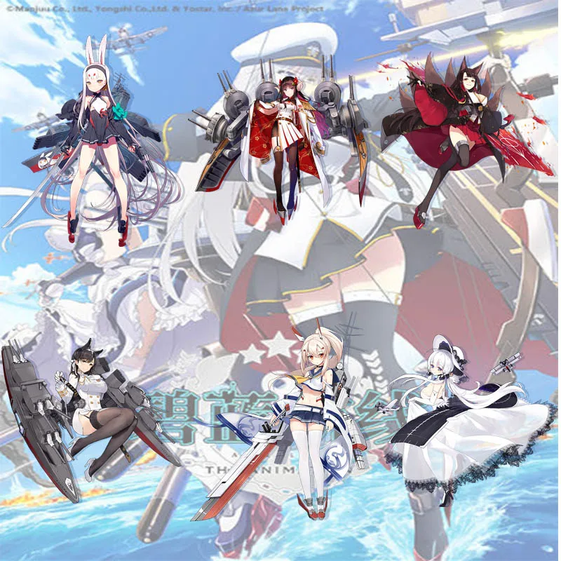 Azur Lane GAME 15CM Double Sided Printed Acrylic Stand with Base Cartoon Figure Desk Decor Souvenir Keychain