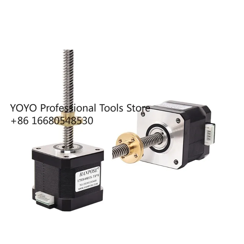

h1Hanpose 17HS4401S-T8 Screw Motor 1.5A 40N.CM Length 150mm High Torque Motor with Copper Nut Lead Screw Stepper Motor Nema17