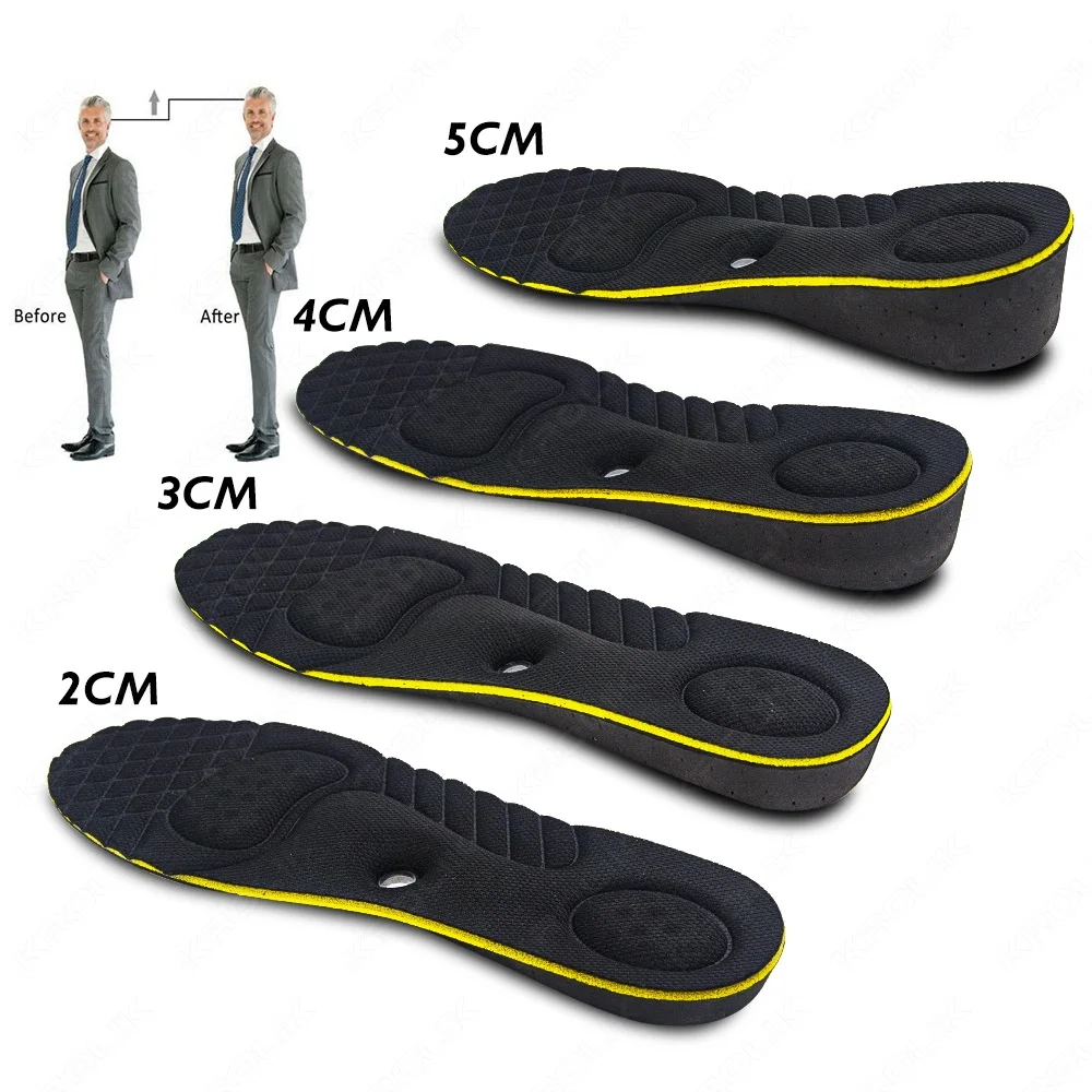 

1Pair Magnet Massage Height Increase Insole 2/3/4/5cm Up Invisiable Heighten Insole Arch Support Men Women Shoe Sole Inserts Pad