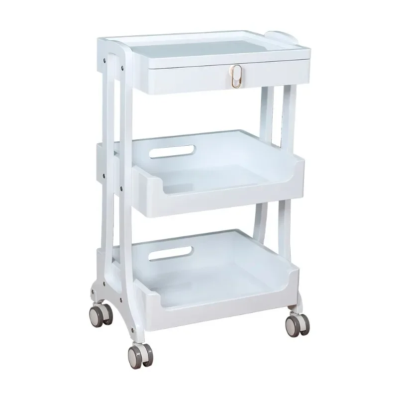 

New high-end beauty cart trolley beauty salon special three-layer multi-functional mobile tool cart drawer rack