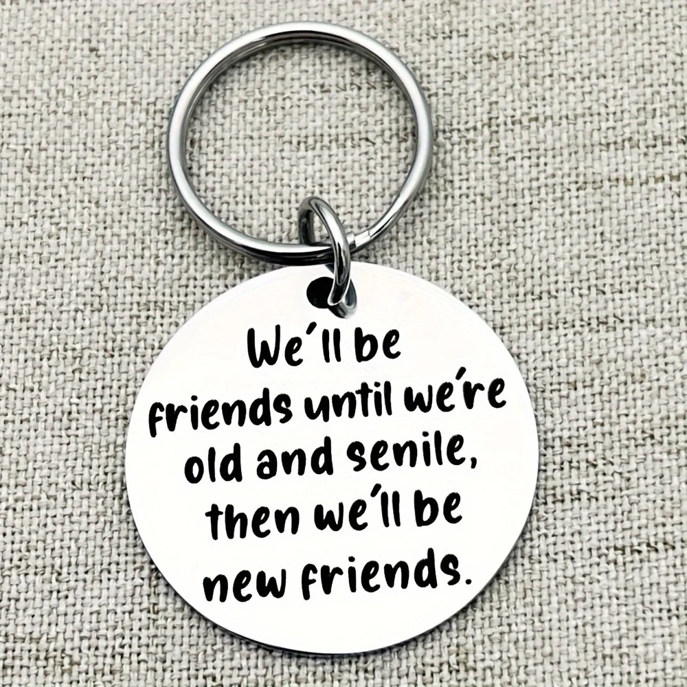 Stainless Steel Keychain for Women Men Long Distance Friendship Birthday Christmas Graduation Gifts For Best Friends Sisters