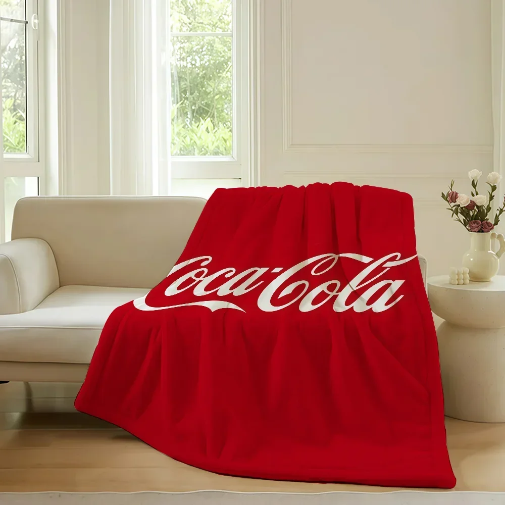 

Fashion Coca Cola Print Blanket for Sofa Bed Office Travel Camping Soft Warm Cozy for Sleeping Reading Relaxing