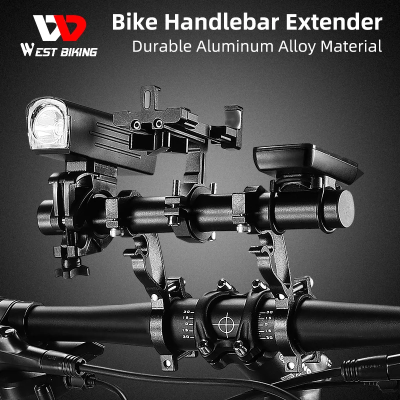 Aluminum Alloy Multi-Function Bicycle Extension Double Rod Bicycle Accessories Expansion Bracket Bicycle Handlebar Extender Part