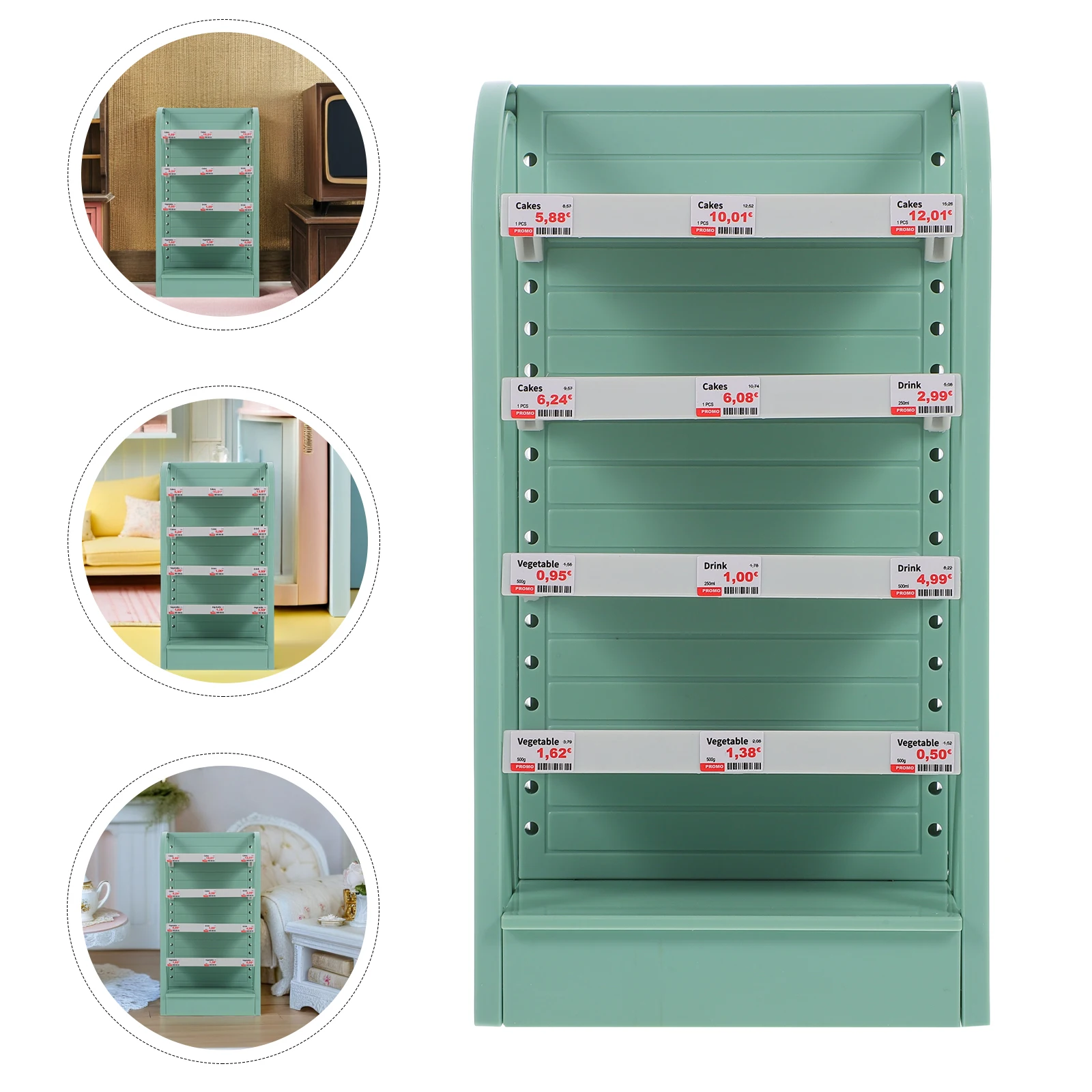 Supermarkt Display Rack Mehrschichtige Regal Puppenhaus Lebensmittel Lagerung Schrank Kinder Pretend Interaktive Mini