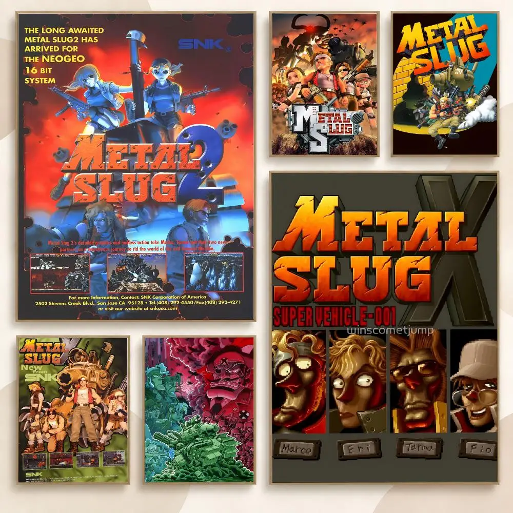 Metal Slug 90s Arcade Game Classic Pixel Action Series Poster Contemporary Wall Art Print for Bedroom & Living Room, Unframed