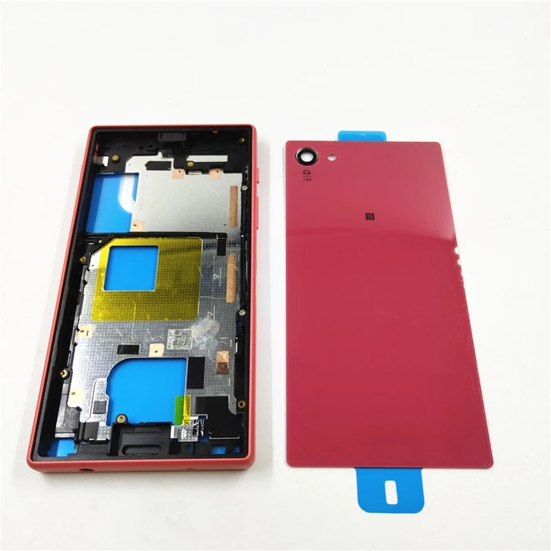 Full Housing Middle Frame For Sony Xperia Z5 Compact E5803 E5823 Battery Door Cover Side Button With Logo