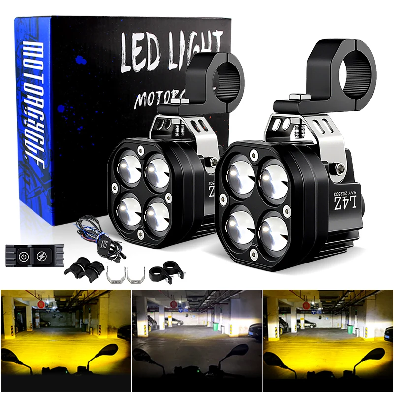 

1Set 80W High power motorcycle Spotlight fog lights Lens projector auxiliary lighthouse High Beam12V 24V for ATV Truck SUV UTV
