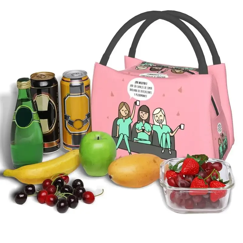 Enfermera En Apuros Doctor Nurse Friend  Health Insulated Lunch Bag for Women Portable Thermal Cooler Lunch Box Picnic Travel