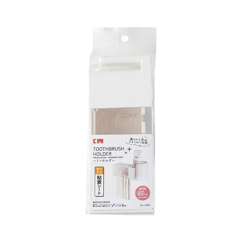 Adesivo Toothbrush e Toothpaste Suporte com Cup Holder, 5 Cabeças, Dustproof, japonês