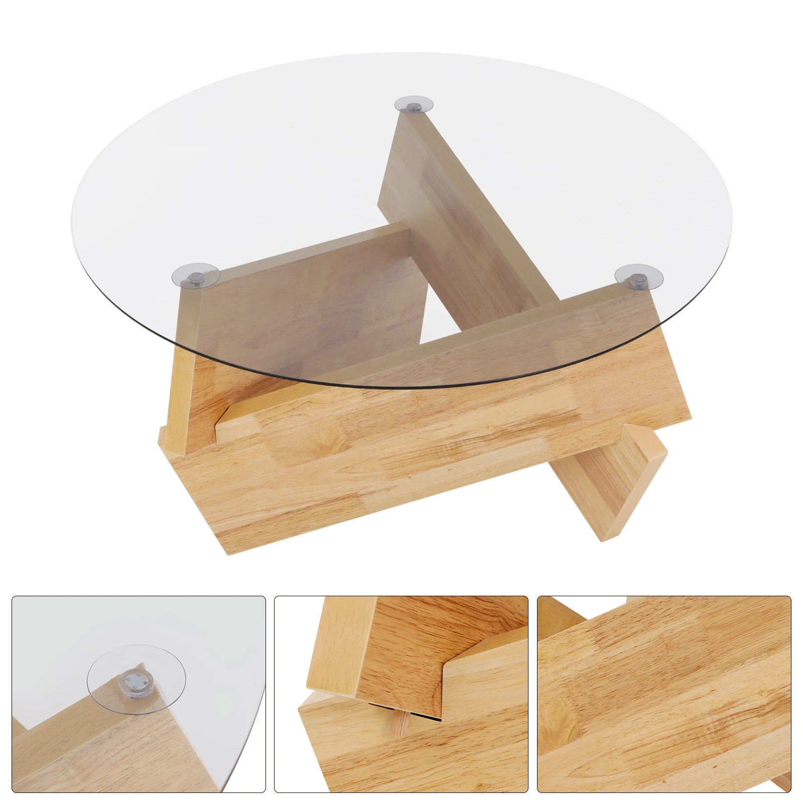 Modern SideTable Side Table with Tempered Glass Top End Table image 7