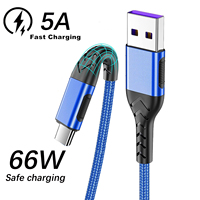 66W Type C Cable Super Fast Charging Cord 5A Quick Charge USB C Cables Phone Charger For Samsung Xiaomi Huawei Oneplus POCO OPPO