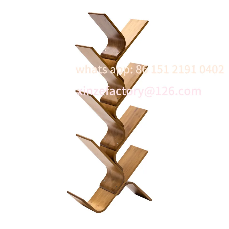 

Customizable bamboo court floor-to-ceiling bookshelf Simple bookshelf Storage rack Simple shelf Multi-layer bamboo solid wood st
