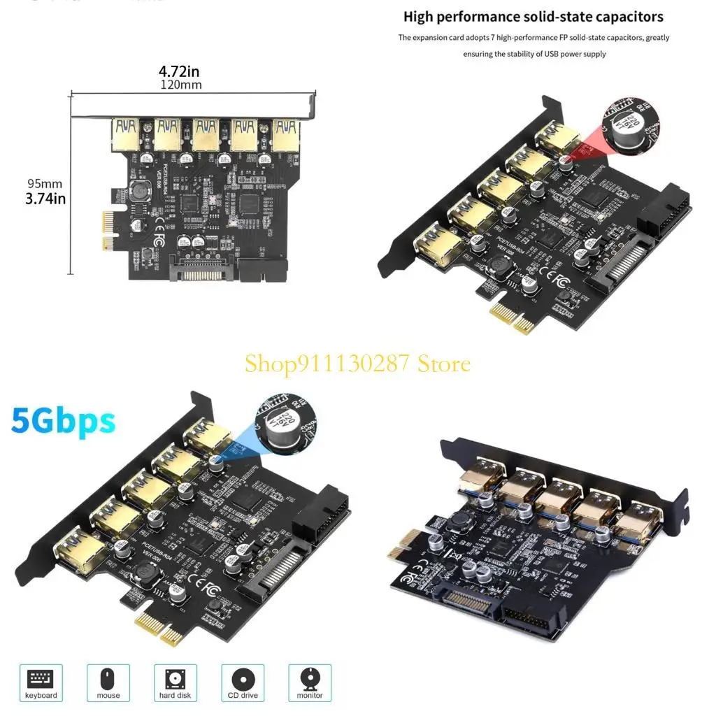 

J1HC Расширяйте ваши USB -соединения с помощью 5 Port USB3.0.