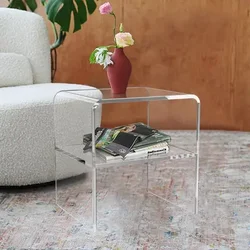 Minimalist Transparent Acrylic Coffee Table Nordic Living Room Moving Sofa Side Table Family Furniture Bedroom Nightstand