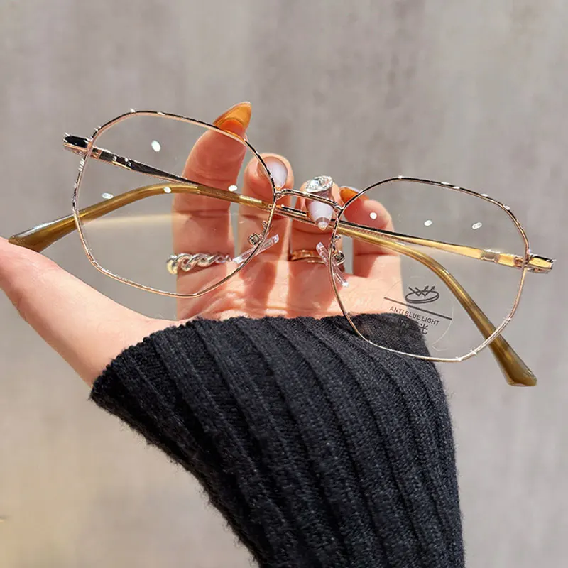 New Metal Glasses Frame Women's Myopia Glasses Customizable Prescription Optical Lenses With Custom astigmatism Recipe