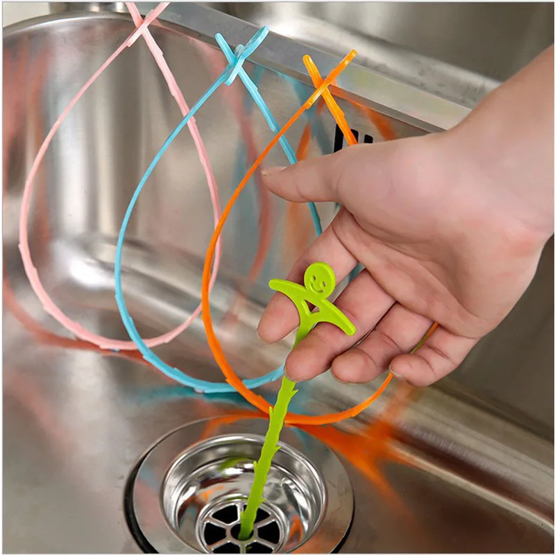 Sink Cleaning Hook Sewer Pipe Household Cleaning Drain Pipe Cleaner Sink Plunger Clog Remover Home Kitchen Bathroom Accessories