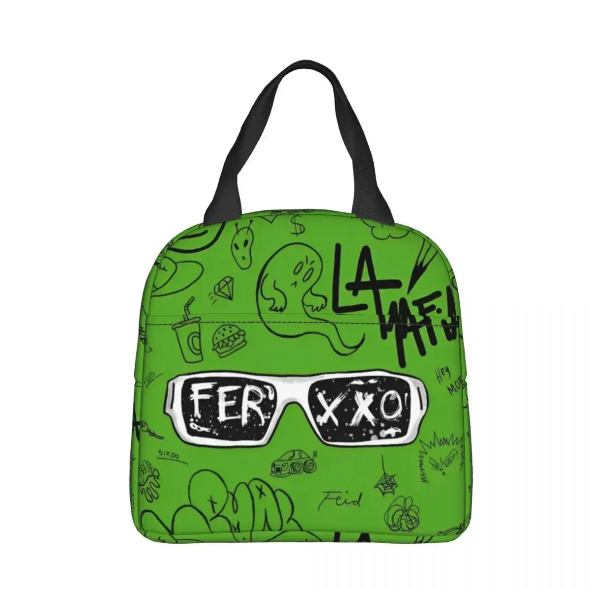 Feid Ferxxo Insulated Lunch Bag Cooler Bag Meal Container Logo 90s Rapper Rap Music High Capacity Tote Lunch Box College Picnic