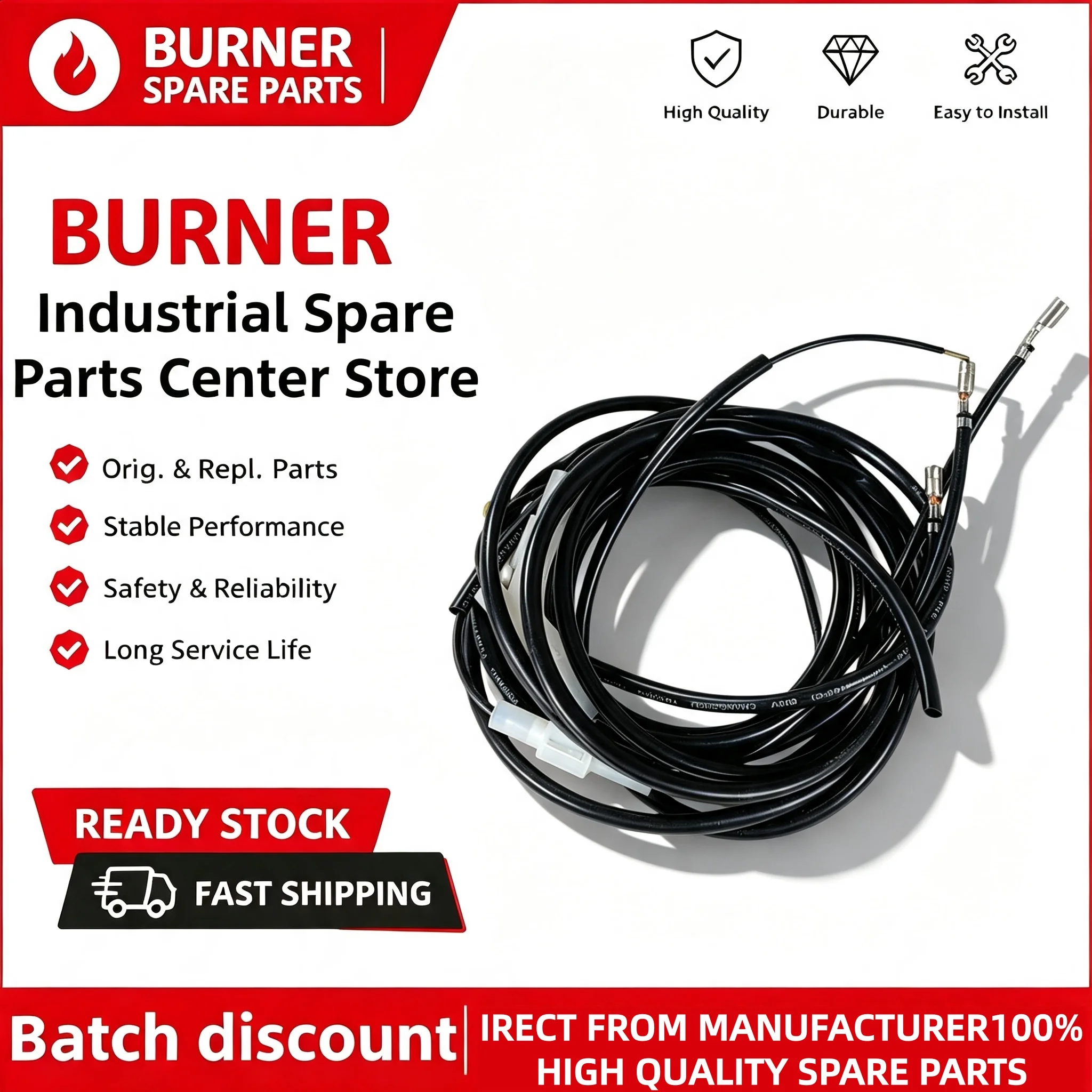 Genuine Ionization Probe Cable Fit FS10 FS20 RS34 RS44 RS50 RS70 RS100 RS130 Gas Burner Flame Sense Signal Wire Replaceme