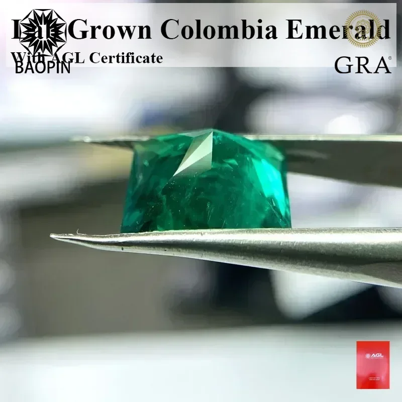

Lab Grown Colombia Emerald Loose Stone Princess Cut Hydrothermal Gemstones for DIY Jewelry Making Selectable Certificate