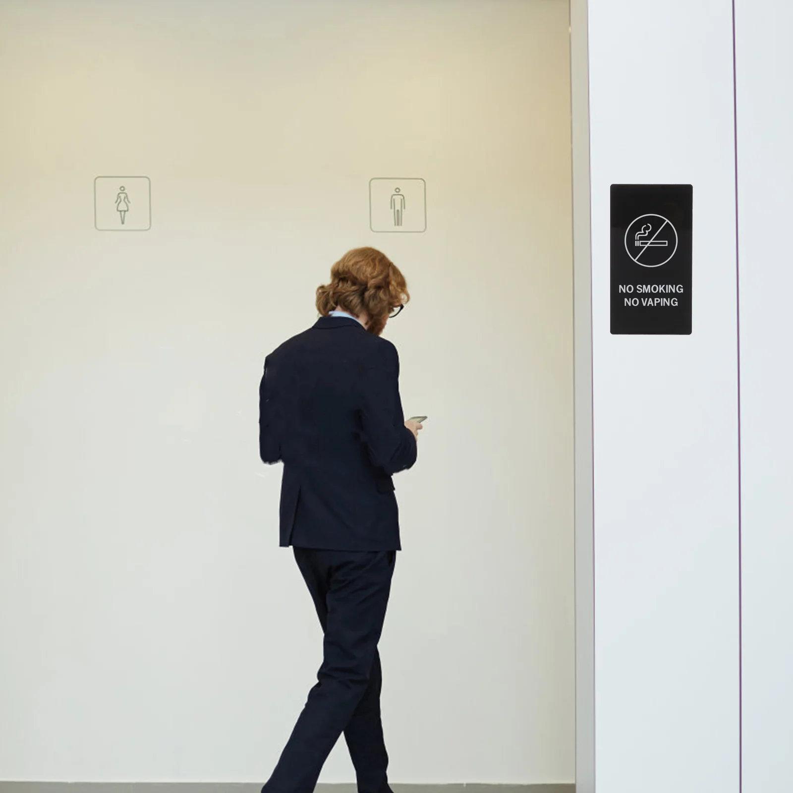 Tidak ada tanda merokok kamar kecil merasa papan huruf hanya peringatan Hotel Panel pintu kantor