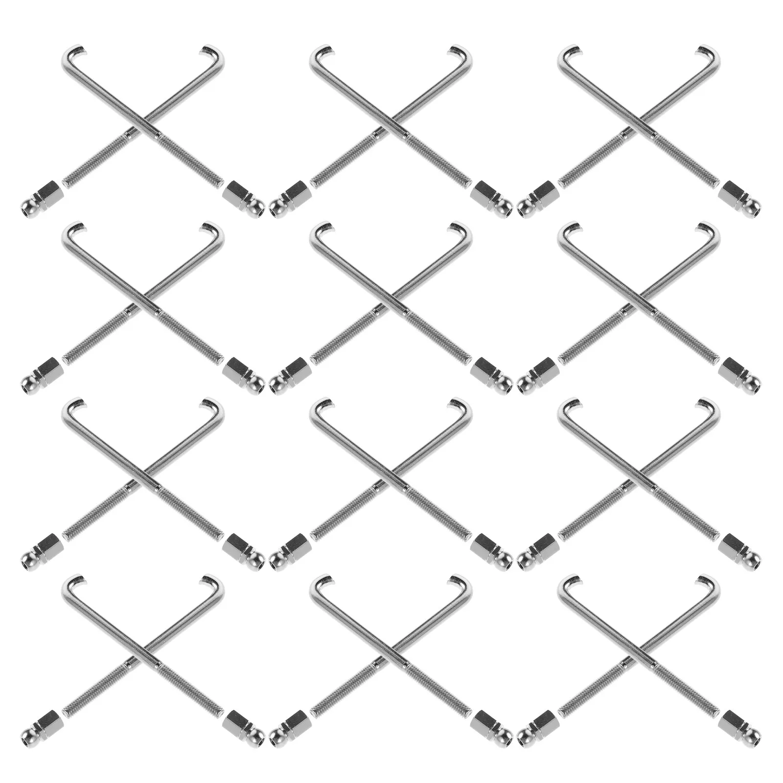 48Pcs Banjo Hooks Banjo Bracket Tension Flat Round Hooks Repair Parts Musical Instrument Accessories Musician Repair Equipment