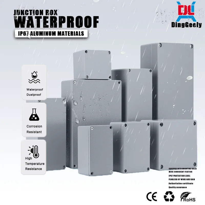 Outdoor IP67 Waterproof Cast Aluminum Sealed Junction Box Durable Water-Resistant Case for Terminal Button