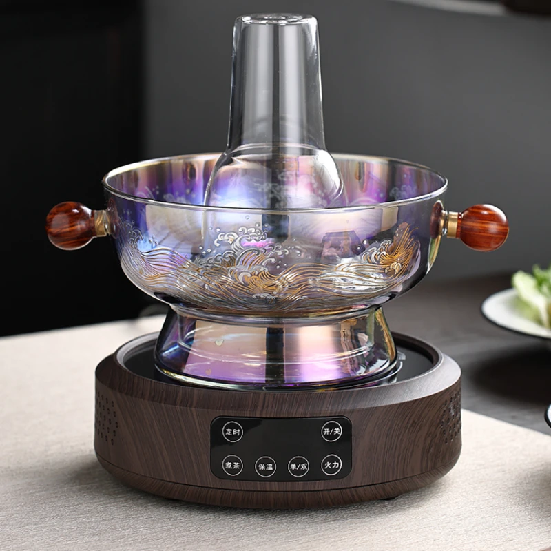 

Glass hot pot household around the stove electric ceramic stove plugged old-fashioned mutton shabu old Beijing