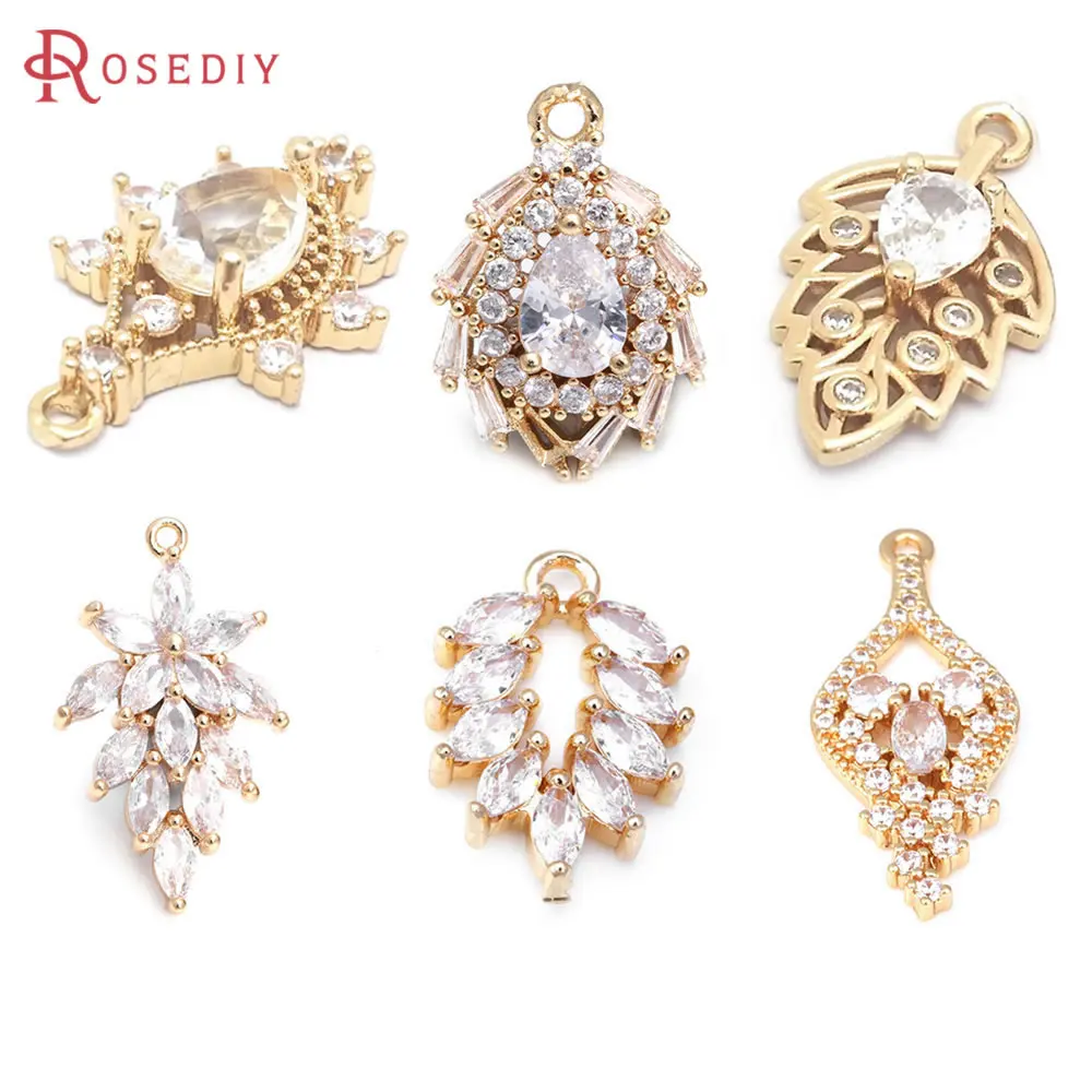 Total 6PCS (Each Style 1 Piece) Mixed Leaf Leaves Charms Pendants Necklace Earrings Jewelry Accessories Rosediy official-website