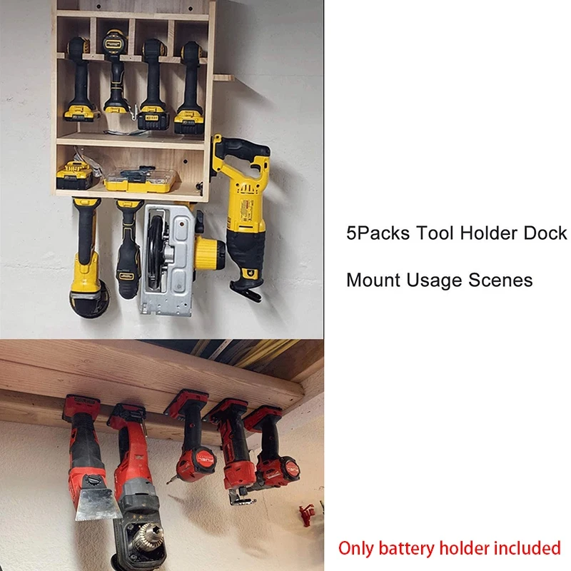 For Dewalt DCB 18V/20V M18 18V Power Tool Holders&Battery Mounts Battery Holder Wall Mount Display Hanger