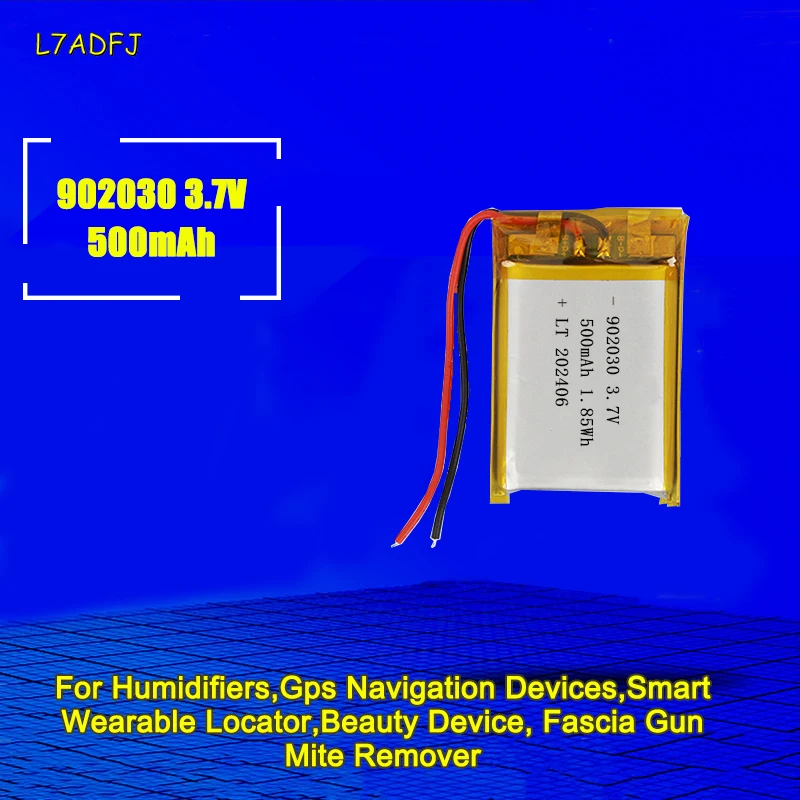 902030 Lipo Batteries 500mAh 3.7V Polymer Lithium Battery For Humidifiers Gps Navigation Smart Wearable Locator Mite Remover