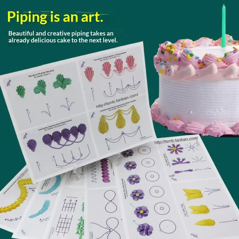 23 Sheets Cake Decorating Practice Board Different Patterns Cream Icing Drawing Paper For Beginners