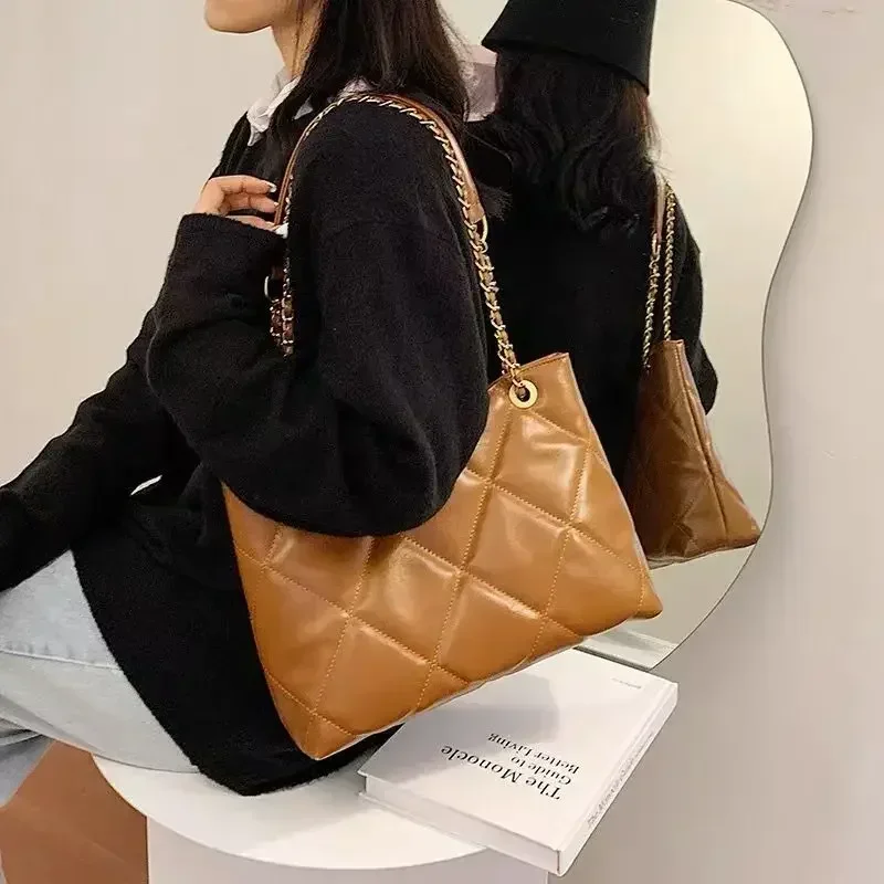 Outono indispensável: bolsa losango de última geração - 13 fileiras, 2 maneiras de transporte, coleção de designer 2025