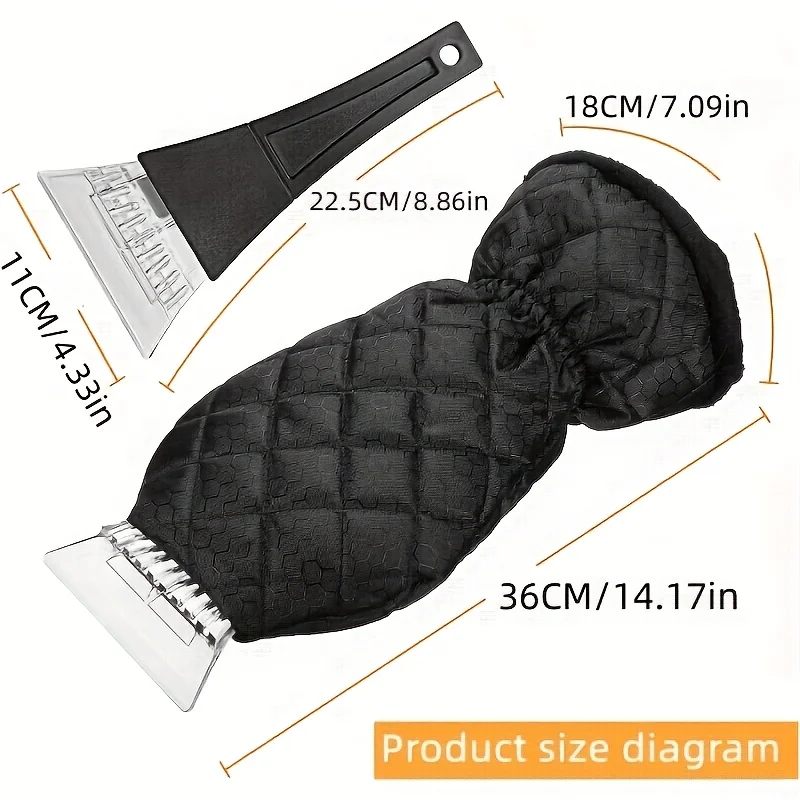 1 Set Heavy-Duty Windproof Winter Car Ice Scraper & Combo with Reinforced Grip, Convertible Snow Removal Tool - Portable