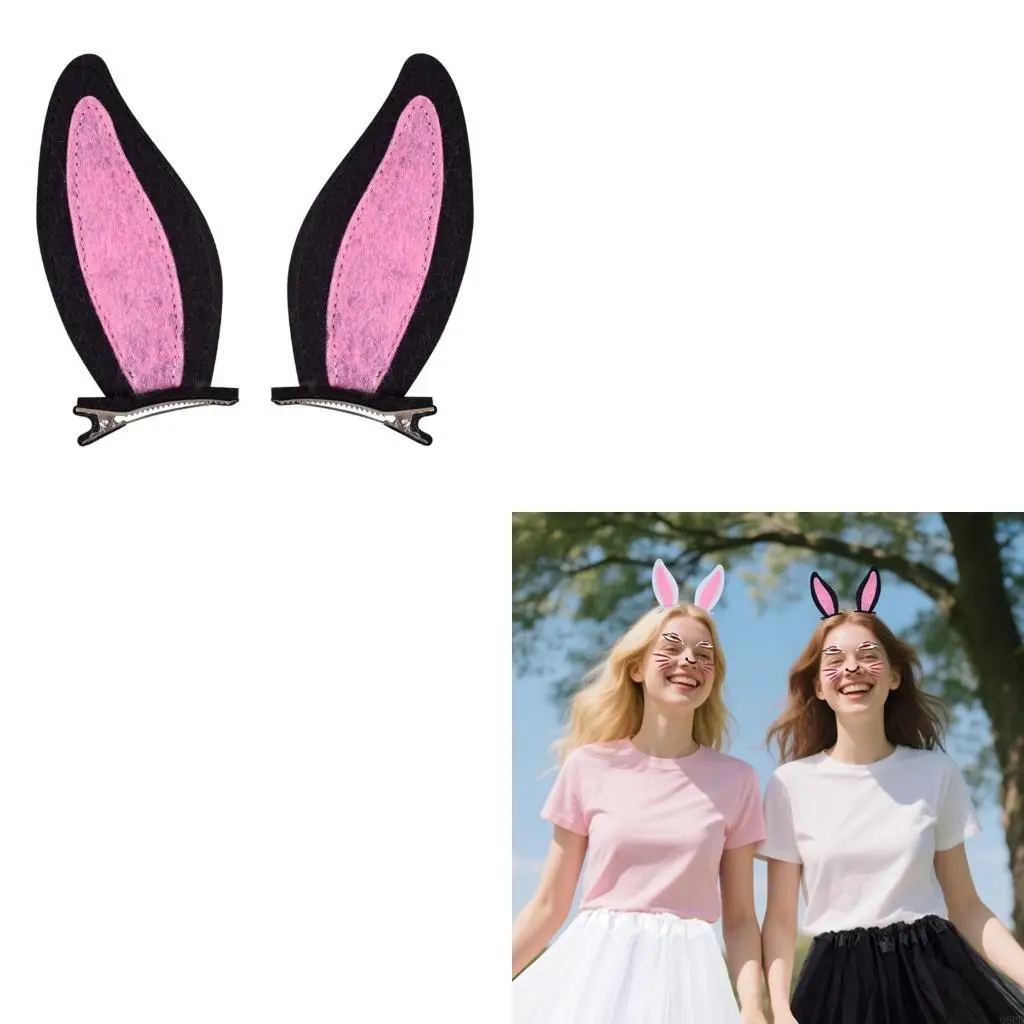 

2pcs Felts Rabbit Hair Clip For Women Girls Lightweight Nonslip Hair Accessories