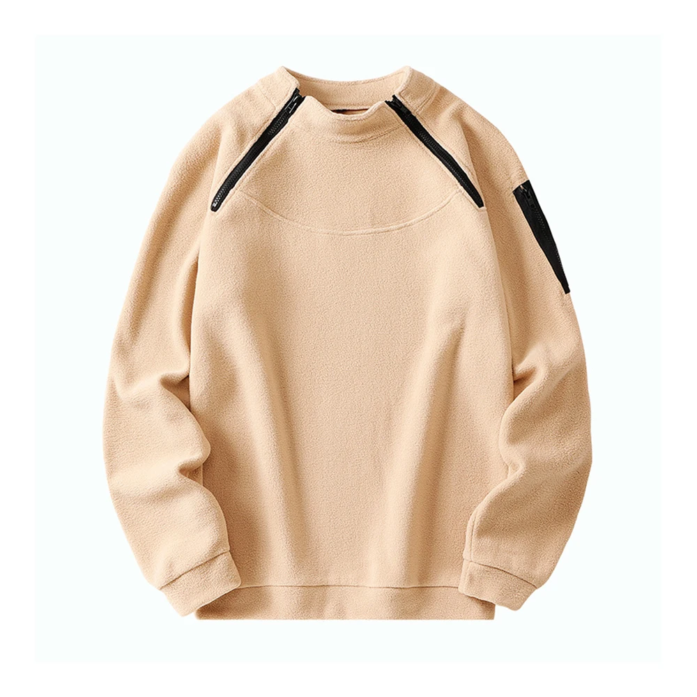 Autumn Men's Sweatwear Warm Pullover Solid Color Half Zipper Casual Sweater Long Sleeve Men's Sweatshirts Hoodie Shirts