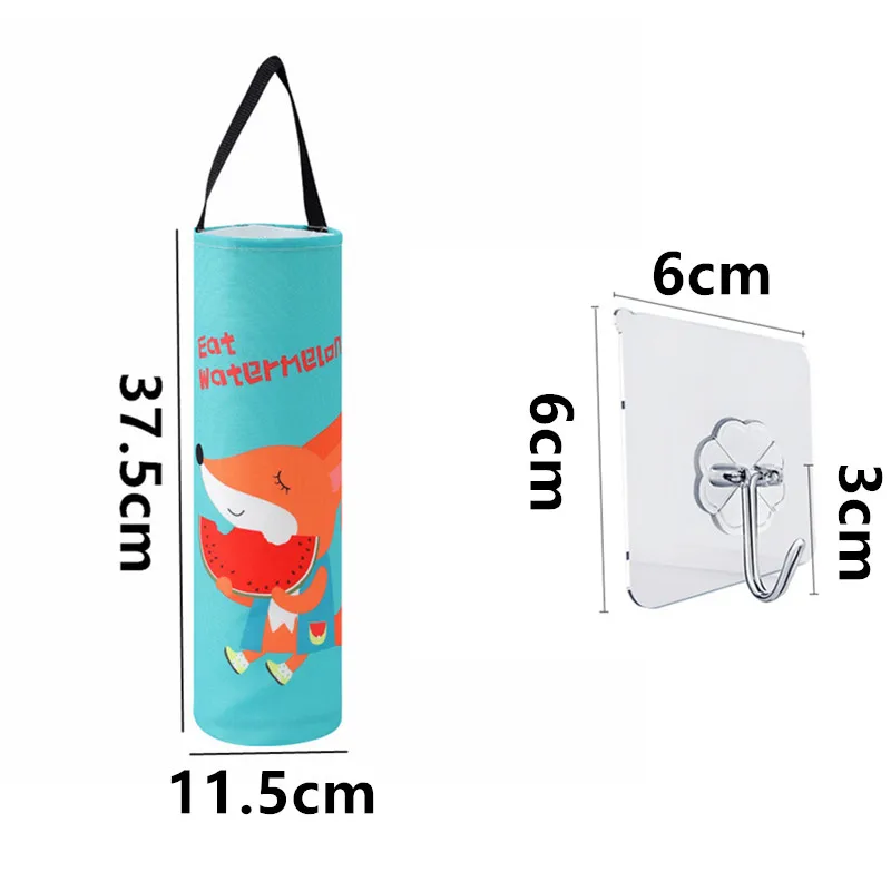 Home Grocery Bag Holder Wall Mount Plastic Bag Holder Dispenser Hanging Storage Trash Garbage Bag Kitchen Garbage Organizer