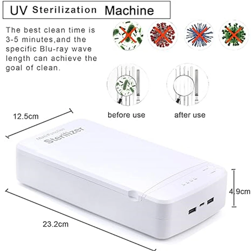 Sterylizator do narzędzi do paznokci Pudełko do dezynfekcji UV Przenośne pudełko do sterylizacji USB Maszyna antybakteryjna Narzędzia do makijażu Sterylizacja