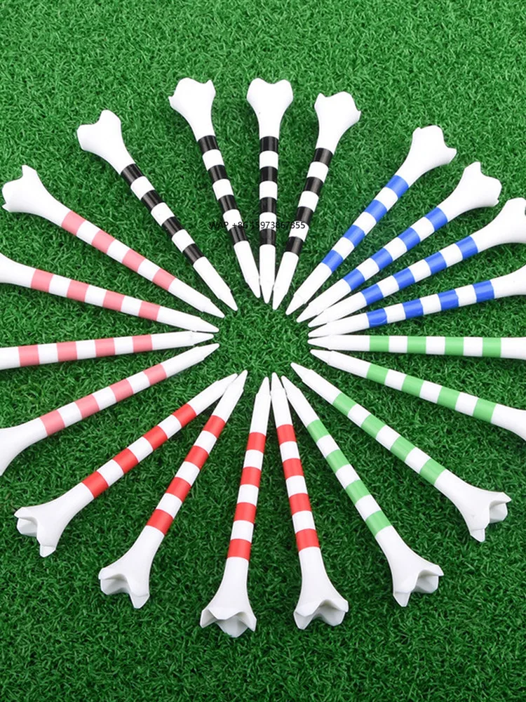 

Plastic Golf Tee Striped Graduated Low Resistance 83mm