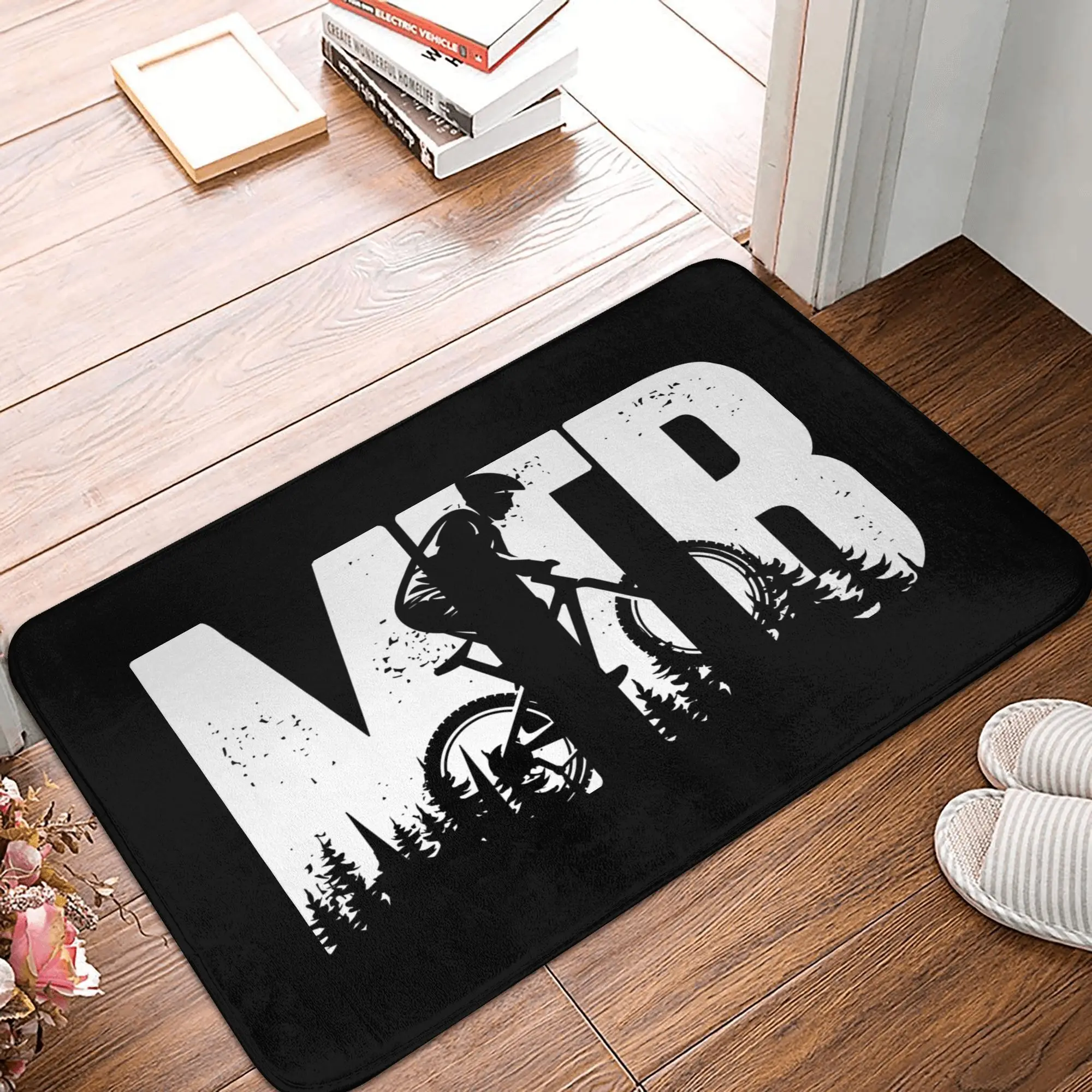 Mountain Bike Door Floor Kitchen Bath Mats Anti-Slip Outdoor Bicycle Cyclist Ride Doormat Garden Entrance Carpet Rug