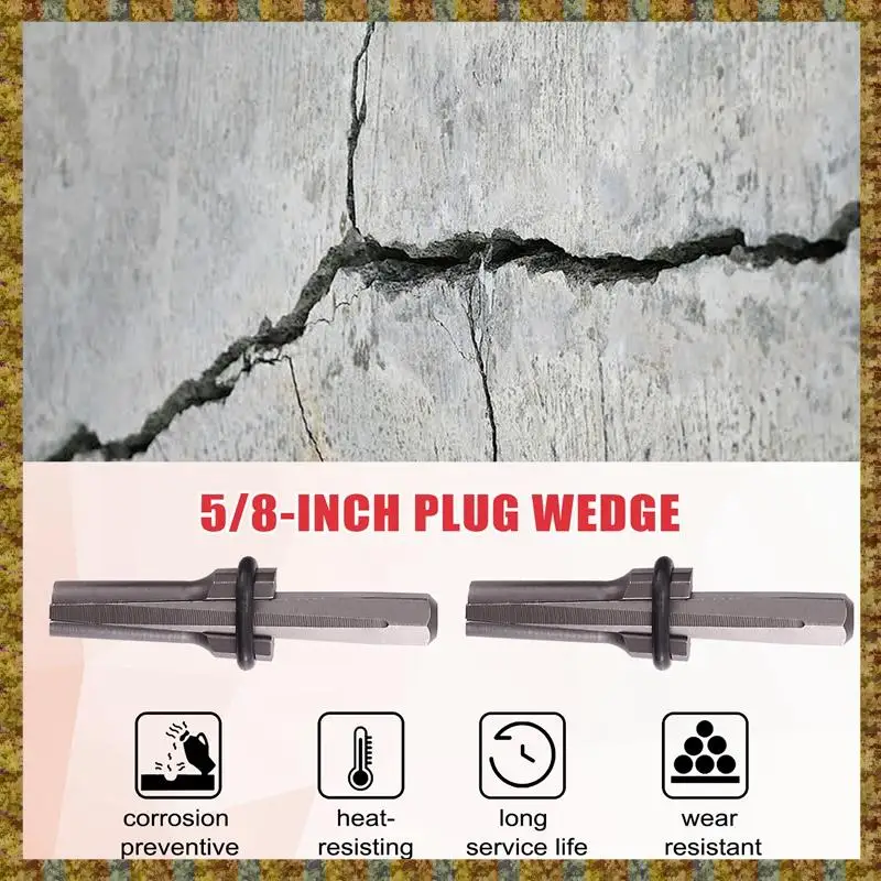 F-F 10 комплектов, 5/8-дюймовые заглушки, клинья и прокладки из перьев, камень для бетона, камень, ручные инструменты, 16 мм
