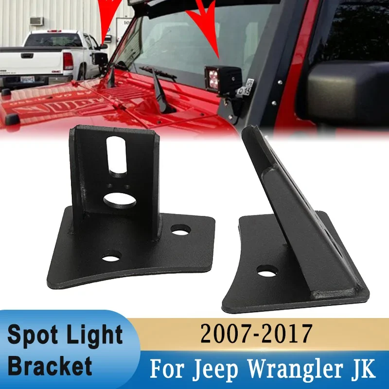 For Jeep Wrangler JK 2007-2017 LED Spot Light A-pillar Mount Bracket Holder Universal LED Spotlight Driving Light Mount Bracket